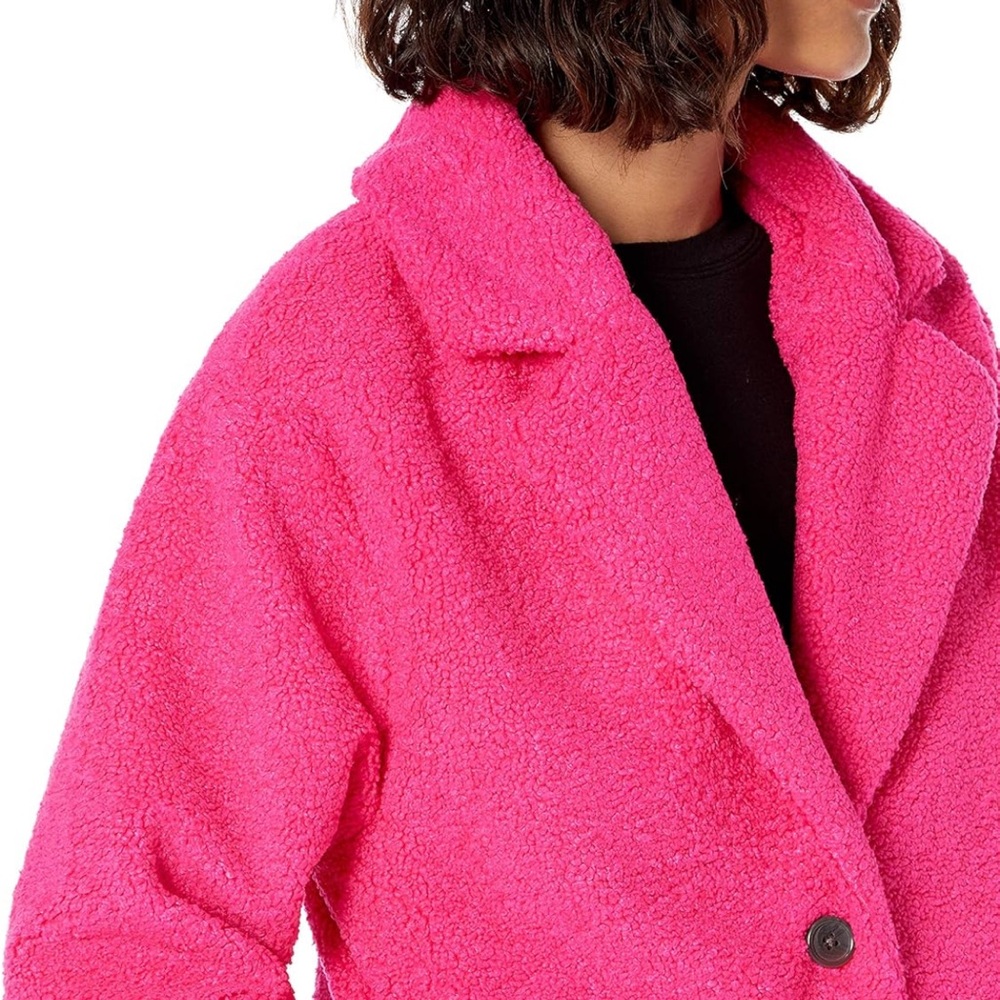 NWT Daily Ritual Women's Teddy Bear Fleece Oversized-Fit Lapel Jacket